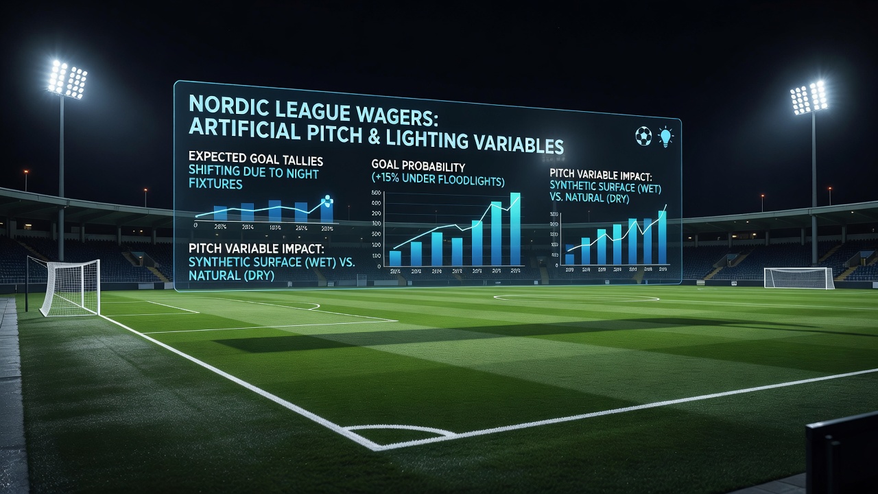 Data visualization showing expected goal shifts between day and night matches on different pitch types