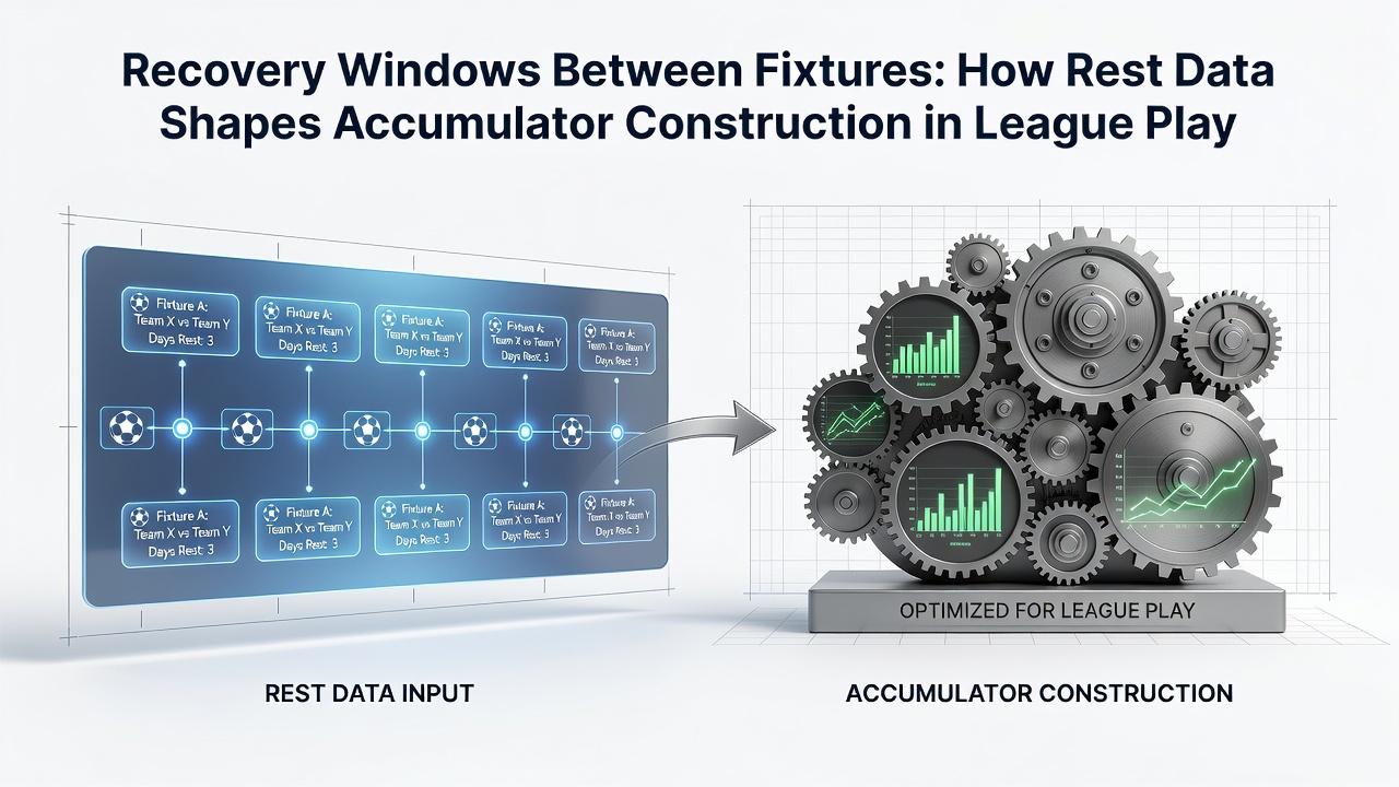Data visualization showing recovery days between league fixtures and their correlation with team performance metrics in accumulator betting models